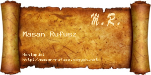 Masan Rufusz névjegykártya